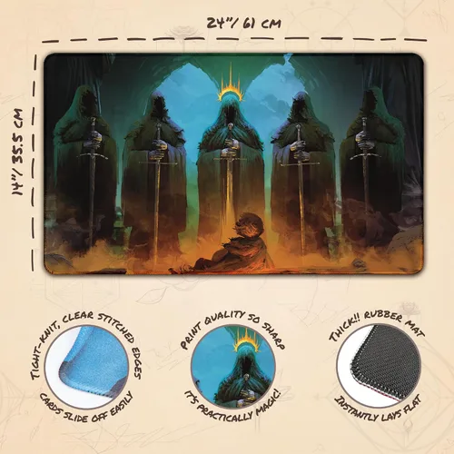 Vista 4 de Emerald Phoenix (cosida) – Alfombra de juego MTG – Compatible con Magic the Gathering Playmat – Play MTG, YuGiOh, TCG – Diseños artísticos