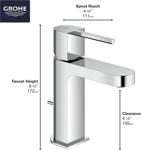 Vista 3 de GROHE 33170EN3 Plus Grifo de baño monomando tamaño S, níquel cepillado InfinityFinish