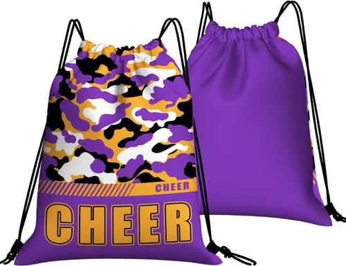 Vista 32 de Mochila con cordón impermeable para gimnasio, bolsas con cordón, bolsa de cuerda deportiva, mochila de camuflaje, Bolsas con cordón Cheer - Bolsas