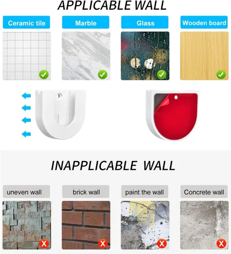 Vista 3 de Paquete de 4 soportes adhesivos de pared para cámara interior (2ª generación y 1ª generación), fuerte adherencia, fácil de instalar, no necesita
