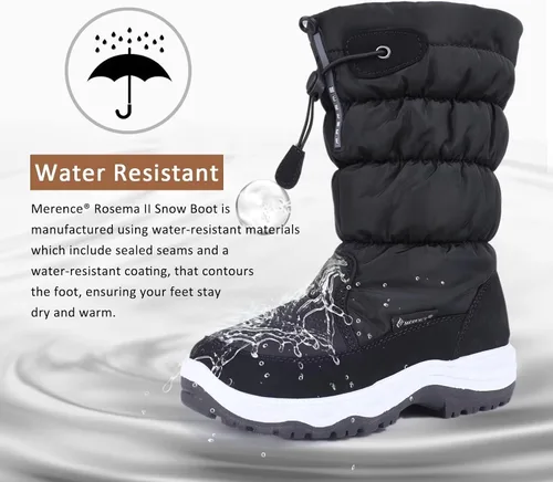 Vista 4 de Botas de nieve para mujer, doble invierno, impermeables, forradas con piel, cálidas, antideslizantes