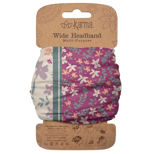Vista 33 de Karma Diadema floral dividida verde azulado/albaricoque para mujer, ancha, diadema de tela y bufanda elástica para el cabello, verde Albaricoque