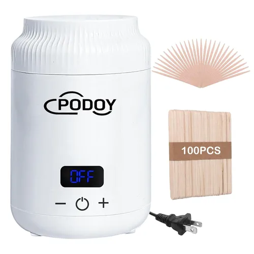 Vista 9 de Podoy Mini calentador de cera para depilación, pequeño calentador portátil de cera de viaje, pantalla digital para spa, cejas, cuerpo, nariz, labio