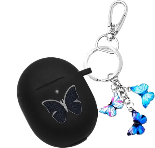 Vista 6 de Funda para Google Pixel Buds Pro 2022, bonita funda de silicona suave con diseño de mariposa de dibujos animados, funda de carga Pro