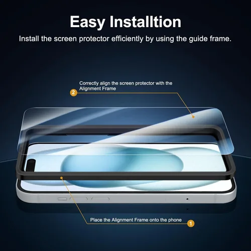 Vista 45 de NEW'C Paquete de 3 protectores de pantalla de privacidad para iPhone Air/iPhone 17 Air (6.5 pulgadas), película de vidrio templado antiespía