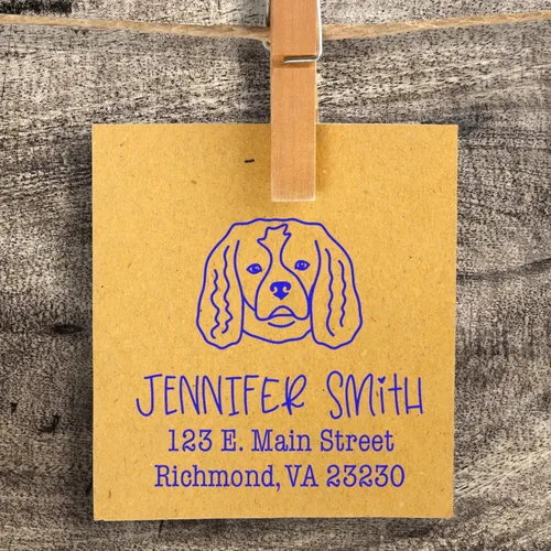 Vista 94 de Sello de dirección personalizado Basset Hound – Sello personalizable con nombre y dirección para sobres, ideal para amantes de los perros