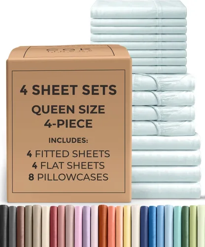Vista 27 de Pack of 2, Twin Size 3 Piece Sheet Set - Breathable & Cooling - White