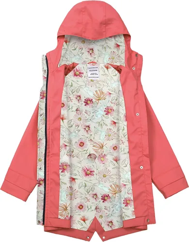 Vista 3 de SOLOCOTE Chaqueta impermeable de goma con capucha para niños impermeable resistente al viento talla 5-14 años