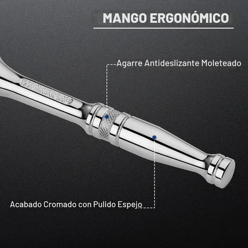 Vista 5 de WORKPRO Trinquete de accionamiento de 1/2 pulgada, llave reversible