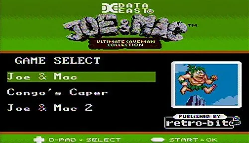 Vista 5 de Retro-Bit Joe & Mac Ultimate Caveman Collection Cartridge - 3 Games in 1 for SNESSuper NES