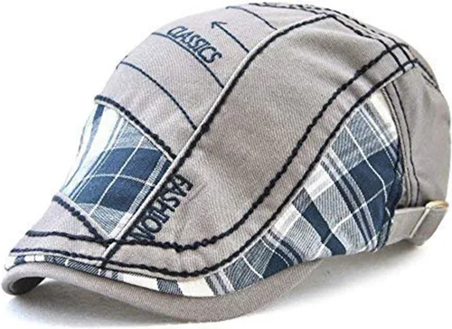 Vista 11 de M MOACC - Gorra de hombre de algodón ajustable con hebilla, boina, sombrero de periodista, gorro Cabbie Gatsby, gorras de conducción, gorras planas