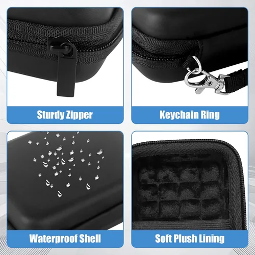 Vista 6 de Funda de disco duro externo, funda protectora de EVA a prueba de golpes para almacenamiento USB SSD, pasaporte, organizador electrónico de viaje