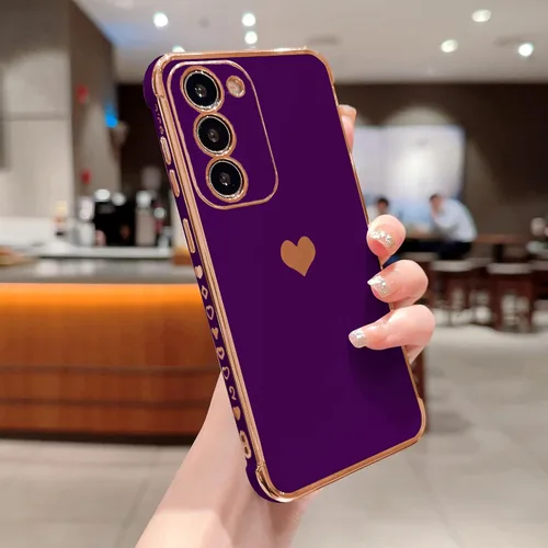 Vista 233 de phylla Funda de teléfono compatible con Samsung Galaxy A12 de 6.5 pulgadas, lindo corazón chapado en oro, elegante funda de lujo para mujer