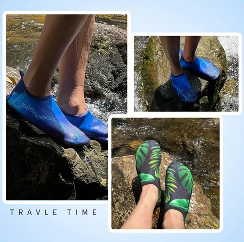 Vista 6 de Zapatos acuáticos para mujer, calcetines acuáticos para exteriores, playa, natación, surf, yoga, ejercicio, playa, natación, zapatos deportivos