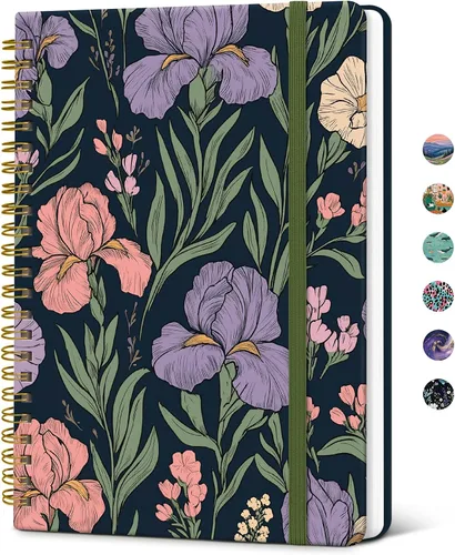 Vista 12 de Taja Cuaderno de Diario en Espiral con Líneas para Mujeres, A5 Lindo Cuaderno de Tapa Dura con Rayas Universitarias para Trabajo y Toma de Notas