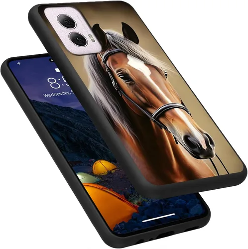 Vista 124 de Funda para Motorola Moto G Play 4G 2024, delgada y ligera, de silicona de TPU suave, color negro, ultrafina, para Motorola Moto G Play 4G 2024, Art