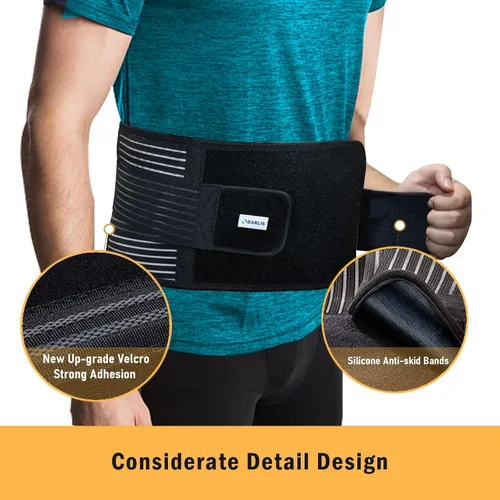 Vista 6 de DARLIS Cinturón de apoyo de espalda con almohadilla lumbar inflable, soporte adicional para dolor de espalda baja, hernia de disco, ciática