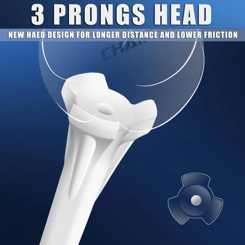 Vista 3 de CHAHMPKEY Premium 3-Prong Plastic Golf Tees 3-1/4" 120 or 100 Pack- 40% Reduced Ball Contact with High Stability and Long Distance Performance Golf