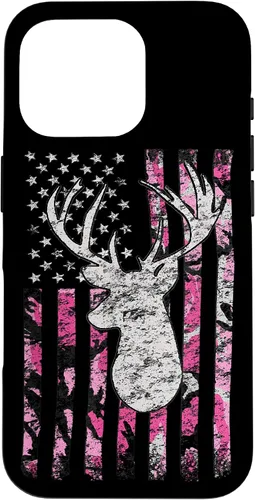 Vista 20 de Pink Camo American Flag Deer Hunter Women's Hunting Case for iPhone 17