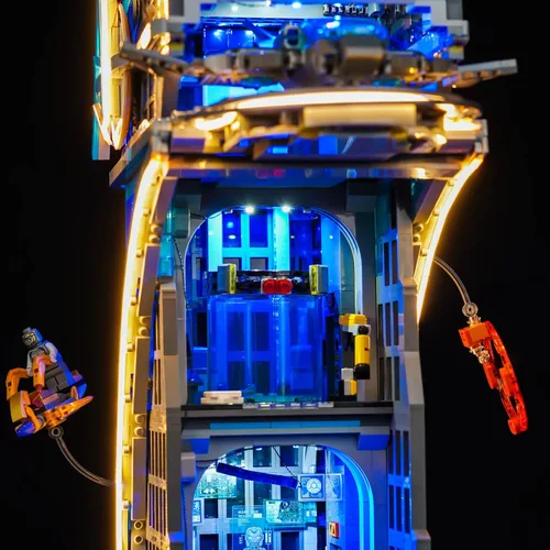 Vista 4 de Kit de luz LED mejorado para Lego Avengers Tower Toy Set, versión remota compatible con Lego 76269 (modelo no incluido)