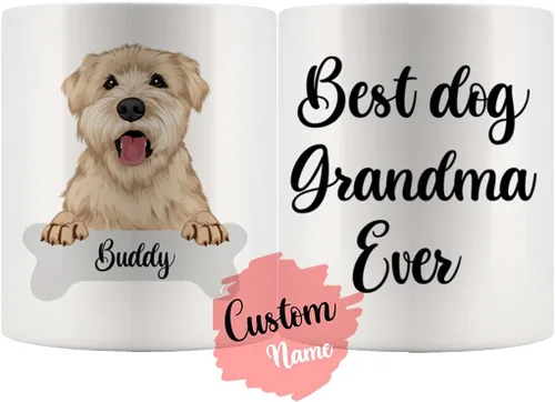 Vista 10 de Taza personalizada de Wheaten Terrier con diseño de perro mamá y papá, taza de Wheatie Dog para hombres y mujeres, taza de regalo de dueño de perro