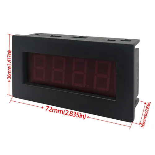 Vista 2 de DIGITEN 4 tacómetro digital led RPM, con velocímetro y sensor interruptor de proximidad NPN, color rojo