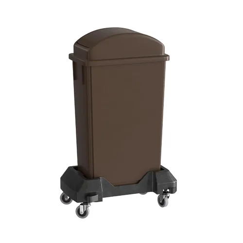 Vista 4 de Bote de basura Slim Jim negro de 23 galones con carrito