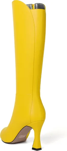 Vista 7 de SKYSTERRY Botas de tacón alto con cremallera mate para mujer, con punta redonda, de 3.3 pulgadas