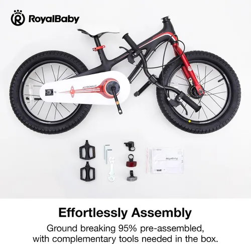 Vista 6 de RoyalBaby Bicicleta para niños, ligera de aleación de magnesio de 16/18 pulgadas, para niños y niñas de 4 a 9 años, ruedas de entrenamiento