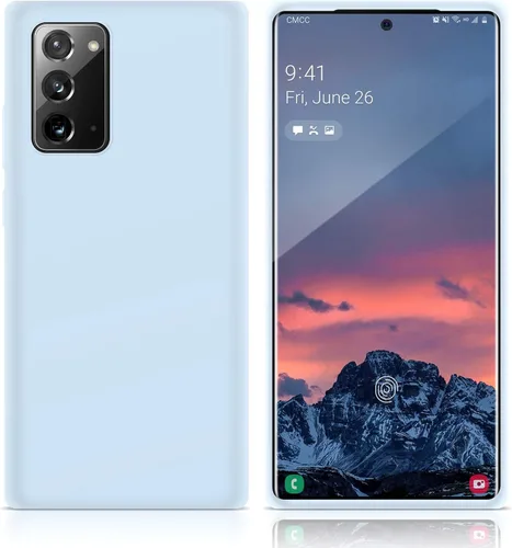 Vista 2 de Diseñada para Galaxy Note 20, funda de goma de gel de silicona líquida a prueba de golpes, cojín de forro de tela de microfibra suave compatible