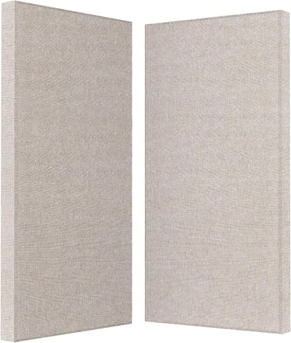 Vista 12 de Paneles acústicos de 2 pulgadas de grosor con soportes para colgar en la pared, 2 paneles de fibra de vidrio de 47.2 x 11.8 pulgadas de absorción