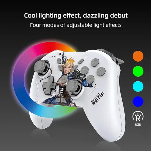 Vista 10 de MOGEMYTH Switch Controller, with Dual Vibration and 6-Axis Gyro, BT Controller for iPhone/Android/Switch and Windows 7/8/10/11,wireless controller pc