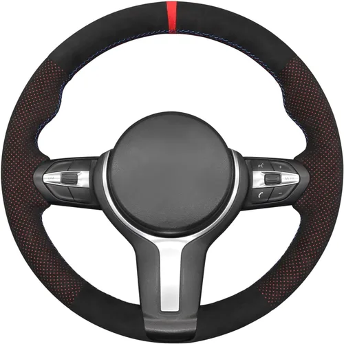 Vista 25 de MEWANT - Funda para volante de automóvil cosida a mano de Athsuede para BMW F87 M2 F80 M3 F82 M4 M5 F12 F13 M6 F85 X2 X5 M F86 X6 M F33 F30 M