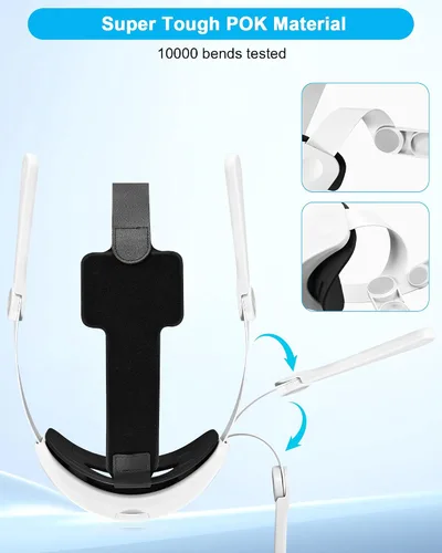 Vista 3 de TRANSNOVO Compatible with Oculus Quest 2 Head Strap, VR Accessory for Meta Quest 2,One-Button Retractable Lightweight Elite Strap,Enhanced Comfort