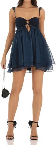 Vista 3 de Vestido corto con volantes para mujer, estilo Y2K, manga abombada, estilo grunge, acampanado, vestido de corsé sexy, vestido de cóctel y fiesta