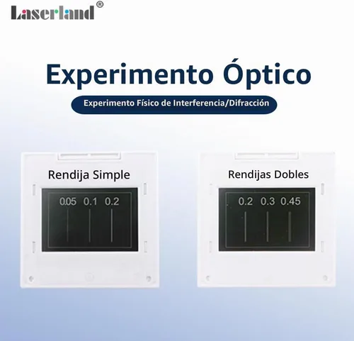 Vista 2 de Experimento de doble hendidura de Young, ranura única, con tablero de observación de soporte, fuente de luz roja, elementos ópticos, kit
