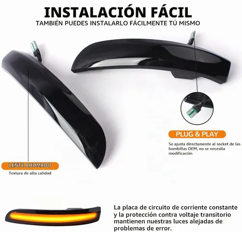 Vista 5 de Luces LED de señal de giro para espejo lateral para Ford Focus ST RS 2012-2018, para Ford Kuga Escape Ecosports 2013-2018, C-Max 2013-2017, Lentes