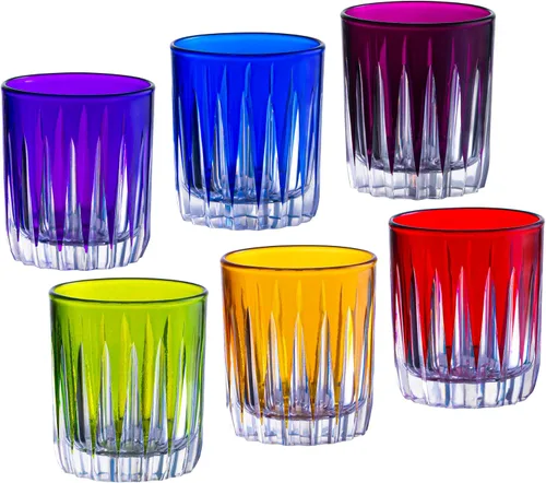 Vista 6 de Barski Copas de champán de colores – Colores surtidos – Copa de cóctel Coupé, cristalería de Martini con tallo, se puede utilizar para postres