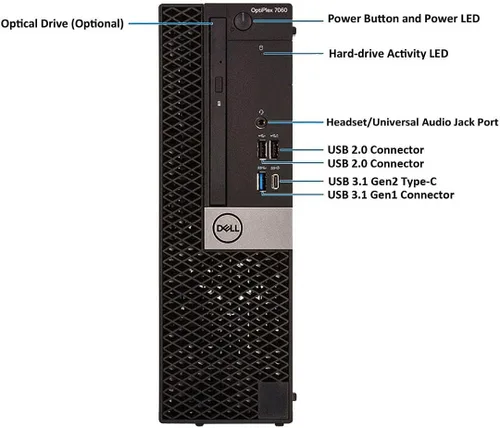 Vista 3 de Dell Computadora de escritorio Optiplex 7060 SFF Intel 8ª generación i7-8700 (6 núcleos) 16GB DDR4 Ram 512GB NVMe M.2 SSD WiFi 6E integrado