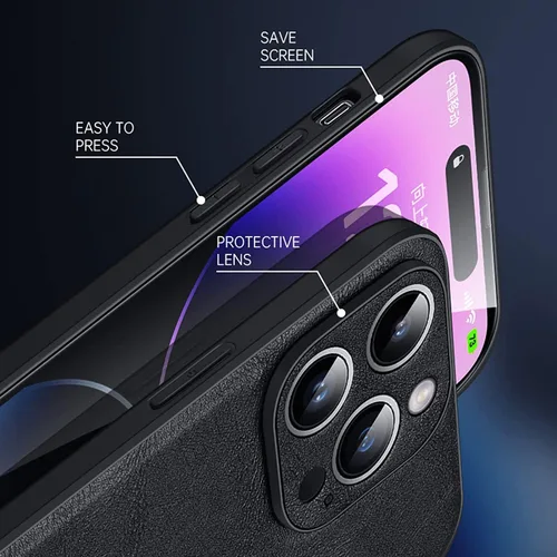 Vista 8 de COOVS Funda para iPhone 14/14 Plus/14 Pro/14 Pro Max, funda de cuero de lujo premium clásica para negocios, funda delgada para teléfono
