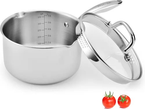Vista 13 de Cacerola antiadherente de 2 cuartos con tapa, cacerola de cerámica pequeña para cocinar, no tóxica, libre de PTFE y PFOA - apta para horno