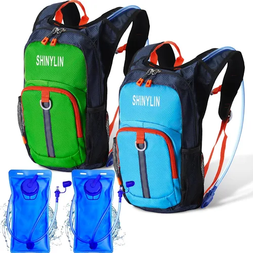 Vista 16 de Shinylin 2 piezas mochila de hidratación para niños con bolsa de agua de 1.5l mochila ligera para niños para senderismo mochila de agua para niños