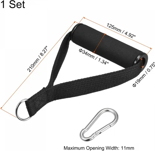 Vista 2 de uxcell Mangos de tracción de ejercicio de banda de resistencia, empuñaduras de mango de espuma con clips grandes para máquina de cable, 1 juego