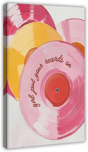 Vista 27 de YFET Tocadiscos vintage Y2K Room Flowers Pink Retro Music Lover Preppy Room - Póster artístico de pared y arte de pared, póster moderno