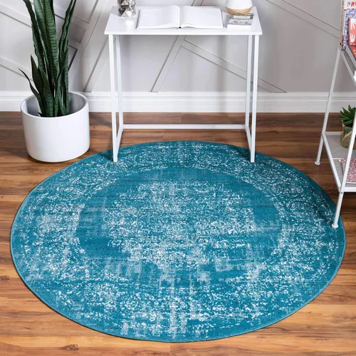 Vista 16 de Unique Loom Aarhus Collection - Alfombra vintage con borde AAR003, 3 x 5 pies, crema/verde azulado