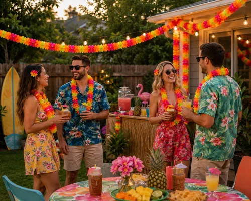 Vista 5 de Guirnalda hawaiana de plástico de la marca Fun Express