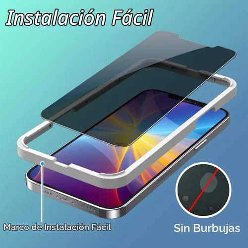 Vista 4 de Paquete de 2 protectores de pantalla de privacidad para iPhone 12 Pro Max, protector de pantalla de vidrio templado antiespía, sensible al tacto