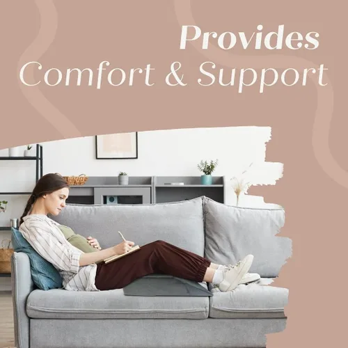Vista 3 de Almohada de elevación de piernas con espuma viscoelástica y funda extraíble de terciopelo lavable para dormir, ciática, dolor de espalda, cirugía