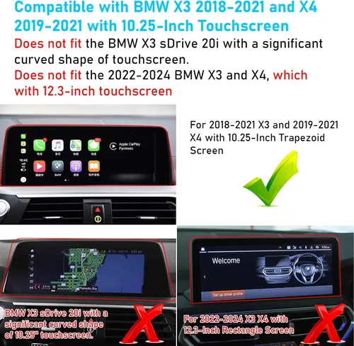 Vista 2 de TTCR-II Protector de pantalla de navegación para BMW X3 2018-2021 G01