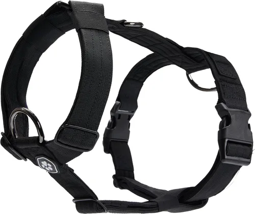 Vista 18 de Spark Paws Arnés para perro sin tirones con asa para perros grandes, arnés resistente para razas grandes y fuertes, ajustable, diseño halter